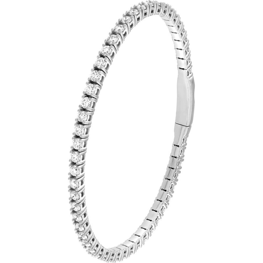 Olas d'Oro - 14K White Gold Diamond Full Flex Bracelet - 3.83 Carat Total Diamond Weight