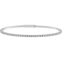 Olas d'Oro - 14K White Gold Diamond Full Flex Bracelet with 1.3mm Round Diamonds - 7/8 Carat Total Diamond Weight