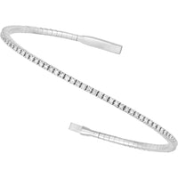 Olas d'Oro - 14K White Gold Diamond Full Flex Bracelet with 1.3mm Round Diamonds - 7/8 Carat Total Diamond Weight