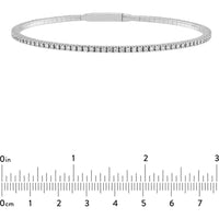 Olas d'Oro - 14K White Gold Diamond Full Flex Bracelet with 1.3mm Round Diamonds - 7/8 Carat Total Diamond Weight