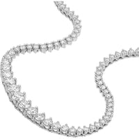 Olas d'Oro - 14K White Gold Diamond Graduated Half Tennis Necklace - 3.30 Carat Total Diamond Weight