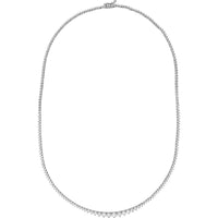 Olas d'Oro - 14K White Gold Diamond Graduated Half Tennis Necklace - 3.30 Carat Total Diamond Weight