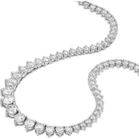 Olas d'Oro - 14K White Gold Diamond Graduated Tennis Necklace - 5.20 Carat Total Diamond Weight