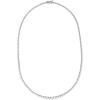 Olas d'Oro - 14K White Gold Diamond Graduated Tennis Necklace - 5.20 Carat Total Diamond Weight