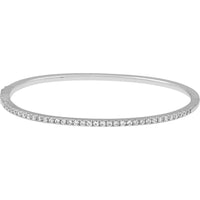 Olas d'Oro - 14K White Gold Diamond Half Bangle Bracelet - 7/8 Carat Total Diamond Weight