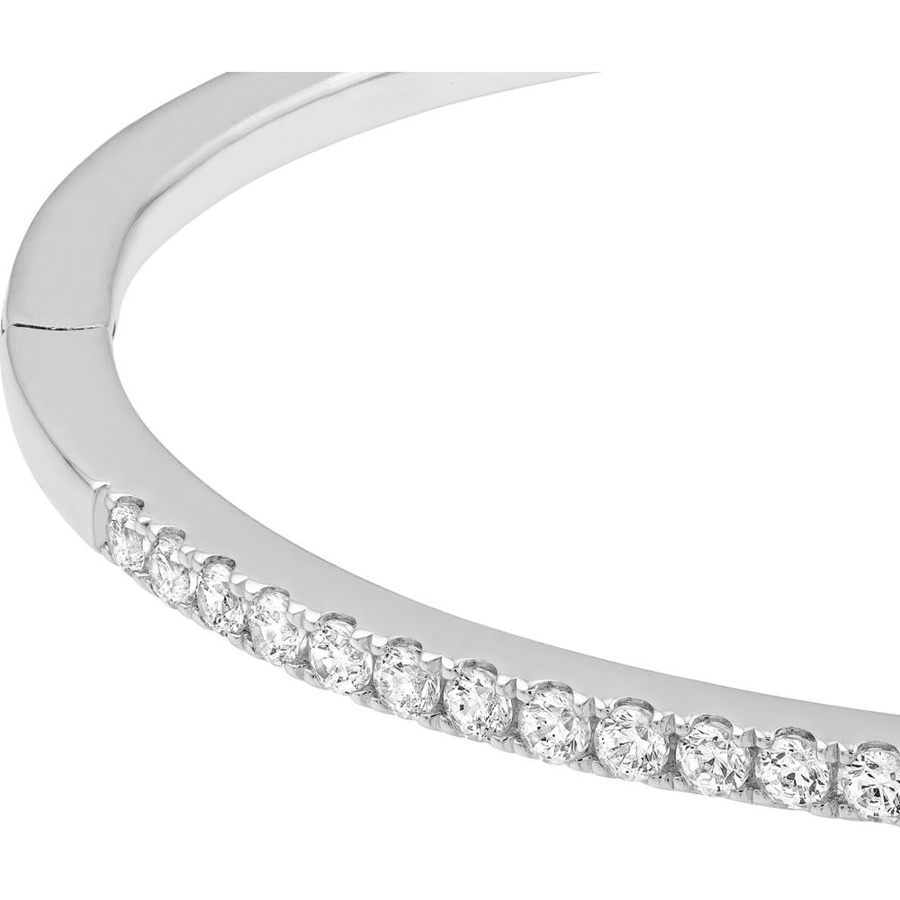 Olas d'Oro - 14K White Gold Diamond Half Bangle Bracelet - 7/8 Carat Total Diamond Weight