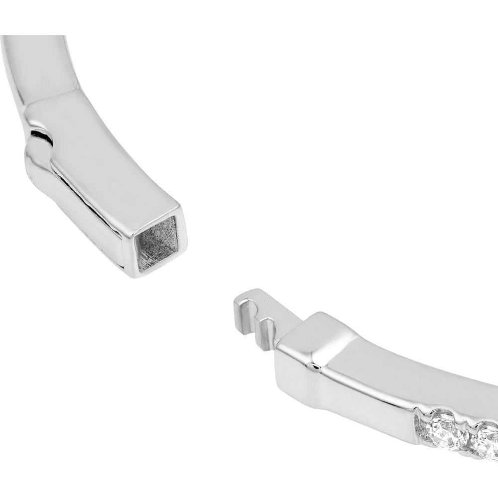 Olas d'Oro - 14K White Gold Diamond Half Bangle Bracelet - 7/8 Carat Total Diamond Weight