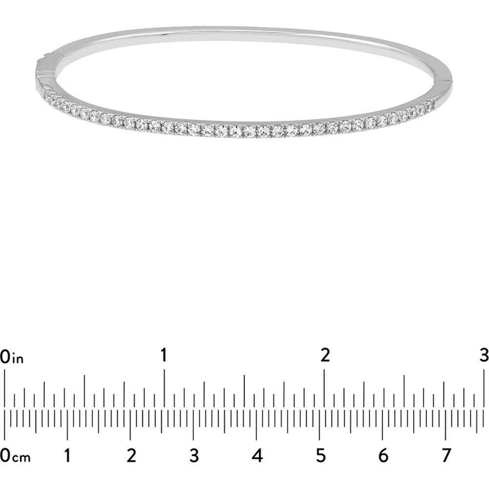 Olas d'Oro - 14K White Gold Diamond Half Bangle Bracelet - 7/8 Carat Total Diamond Weight