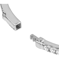 Olas d'Oro - 14K White Gold Diamond Half Bangle Bracelet with Secure Box Lock - 1.38 Carat Total Diamond Weight