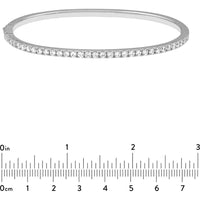 Olas d'Oro - 14K White Gold Diamond Half Bangle Bracelet with Secure Box Lock - 1.38 Carat Total Diamond Weight