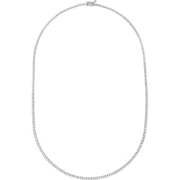 Olas d'Oro - 14K White Gold Diamond Half Tennis Necklace - 2.37 Carat Total Diamond Weight