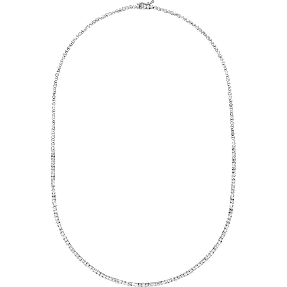 Olas d'Oro - 14K White Gold Diamond Half Tennis Necklace - 2.37 Carat Total Diamond Weight