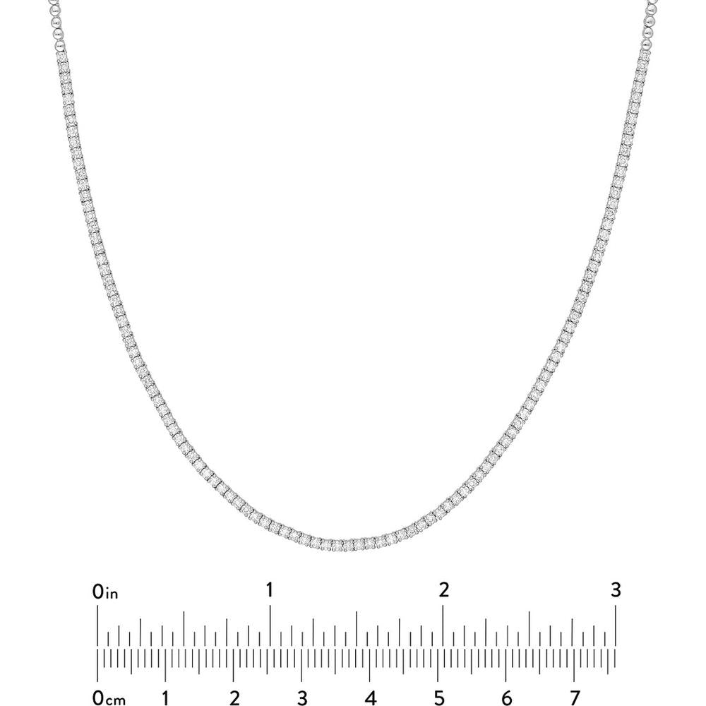 Olas d'Oro - 14K White Gold Diamond Half Tennis Necklace - 2.37 Carat Total Diamond Weight
