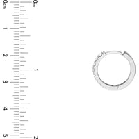 Olas d'Oro - 14K White Gold Diamond Huggie Earrings with 2mm Round Diamonds - 1/2 Carat Total Diamond Weight