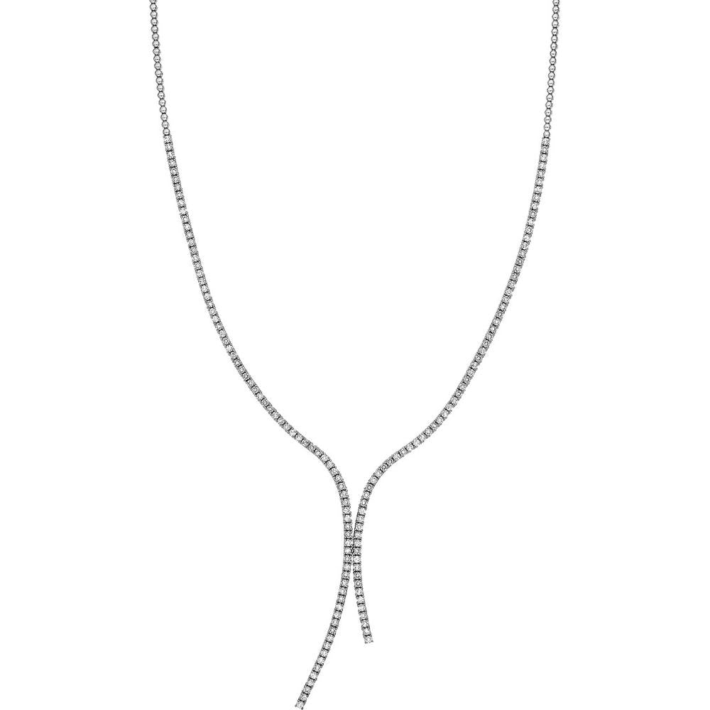 Olas d'Oro - 14K White Gold Diamond Lariat Necklace - 4.92 Carat Total Diamond Weight