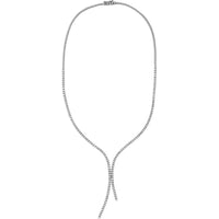Olas d'Oro - 14K White Gold Diamond Lariat Necklace - 4.92 Carat Total Diamond Weight
