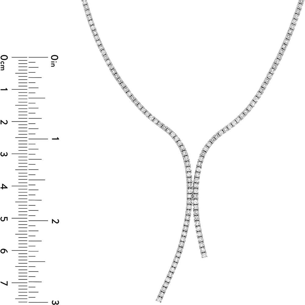 Olas d'Oro - 14K White Gold Diamond Lariat Necklace - 4.92 Carat Total Diamond Weight