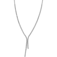 Olas d'Oro - 14K White Gold Diamond Lariat Necklace - 7.49 Carat Total Diamond Weight