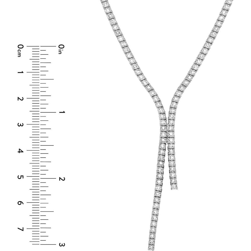 Olas d'Oro - 14K White Gold Diamond Lariat Necklace - 7.49 Carat Total Diamond Weight