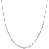Olas d'Oro - 14K White Gold Diamond Necklace with Ascending Round Diamonds - 2.5 Carat Total Diamond Weight