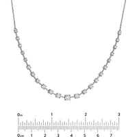 Olas d'Oro - 14K White Gold Diamond Necklace with Ascending Round Diamonds - 2.5 Carat Total Diamond Weight
