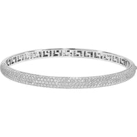 Olas d'Oro - 14K White Gold Diamond Pave Bangle - 2.86 Carat Total Diamond Weight