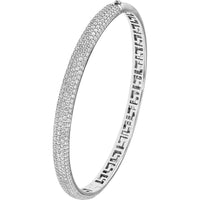 Olas d'Oro - 14K White Gold Diamond Pave Bangle - 2.86 Carat Total Diamond Weight