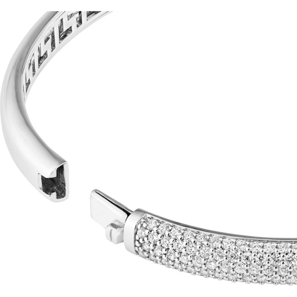 Olas d'Oro - 14K White Gold Diamond Pave Bangle - 2.86 Carat Total Diamond Weight