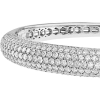 Olas d'Oro - 14K White Gold Diamond Pave Bangle - 5.23 Carat Total Diamond Weight