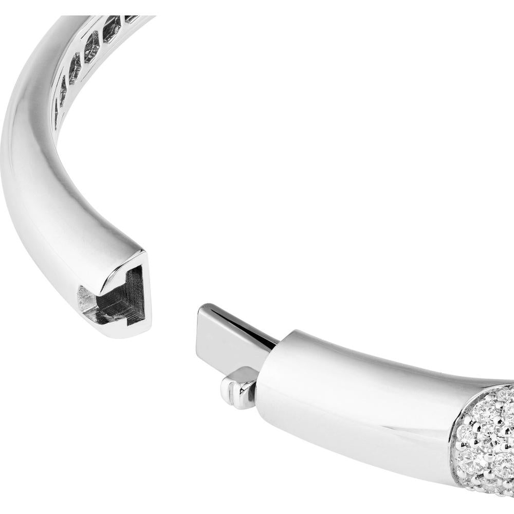 Olas d'Oro - 14K White Gold Diamond Pave Bangle - 5.23 Carat Total Diamond Weight