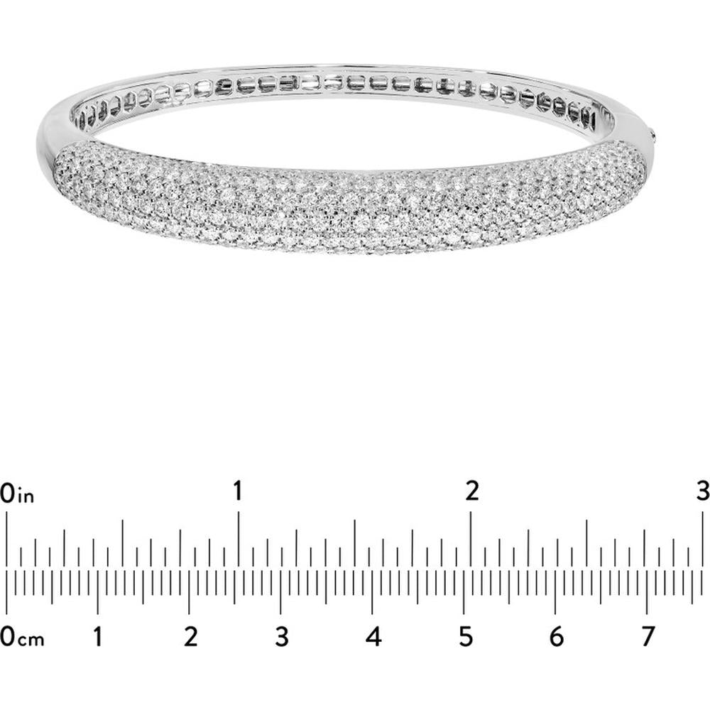 Olas d'Oro - 14K White Gold Diamond Pave Bangle - 5.23 Carat Total Diamond Weight