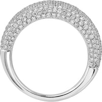 Olas d'Oro - 14K White Gold Diamond Pave Dome Ring - 1.69 Carat Total Diamond Weight