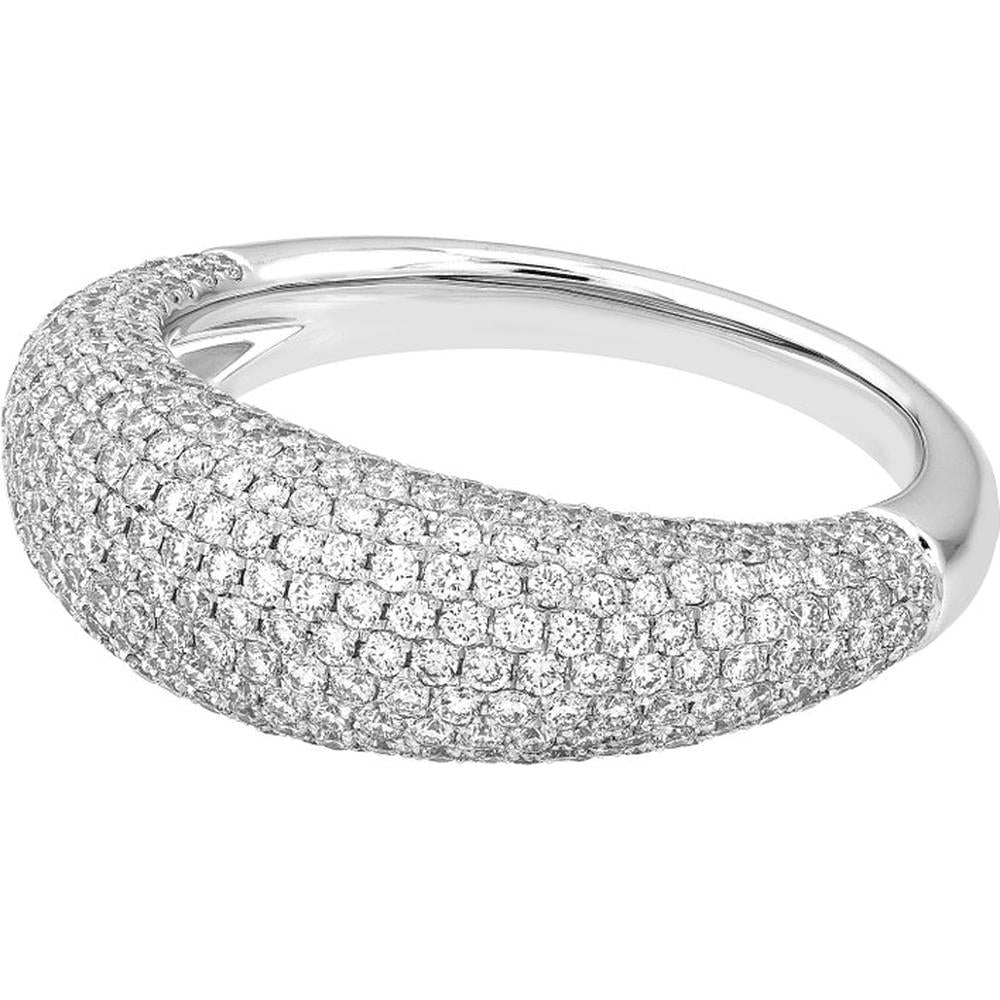 Olas d'Oro - 14K White Gold Diamond Pave Dome Ring with 1.69 Carat Diamonds - Size 6
