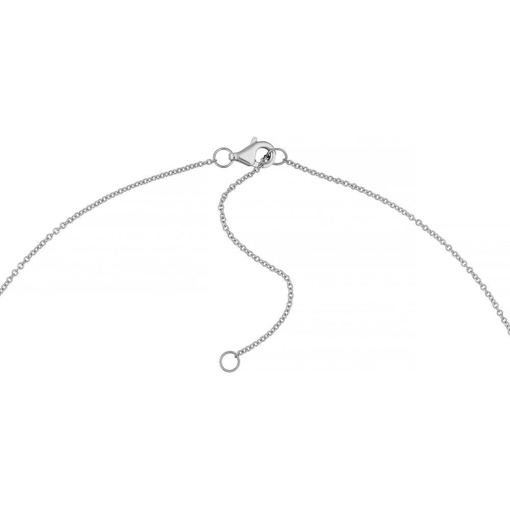 Olas d'Oro - 14K White Gold Diamond Pave Heart Necklace - 1.22 Carat Total Diamond Weight