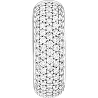 Olas d'Oro - 14K White Gold Diamond Pave Huggie Earrings - 0.81 Carat Total Diamond Weight