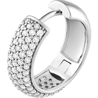 Olas d'Oro - 14K White Gold Diamond Pave Huggie Earrings - 0.81 Carat Total Diamond Weight