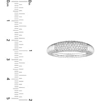 Olas d'Oro - 14K White Gold Diamond Pave Ribbed Dome Ring - 0.78 Carat Total Diamond Weight