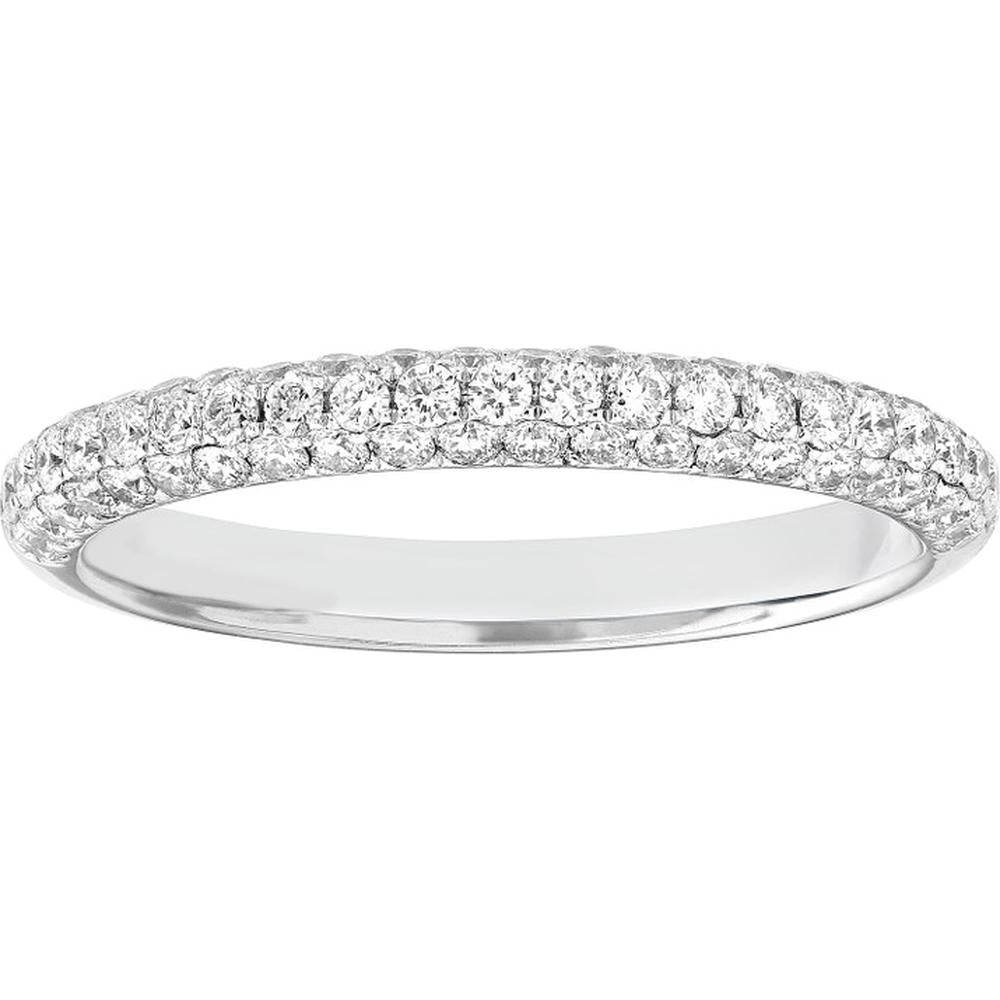 Olas d'Oro - 14K White Gold Diamond Pave Stackable Band - 5/8 Carat Total Diamond Weight