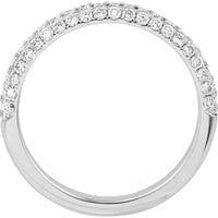 Olas d'Oro - 14K White Gold Diamond Pave Stackable Band - 5/8 Total Carat Weight