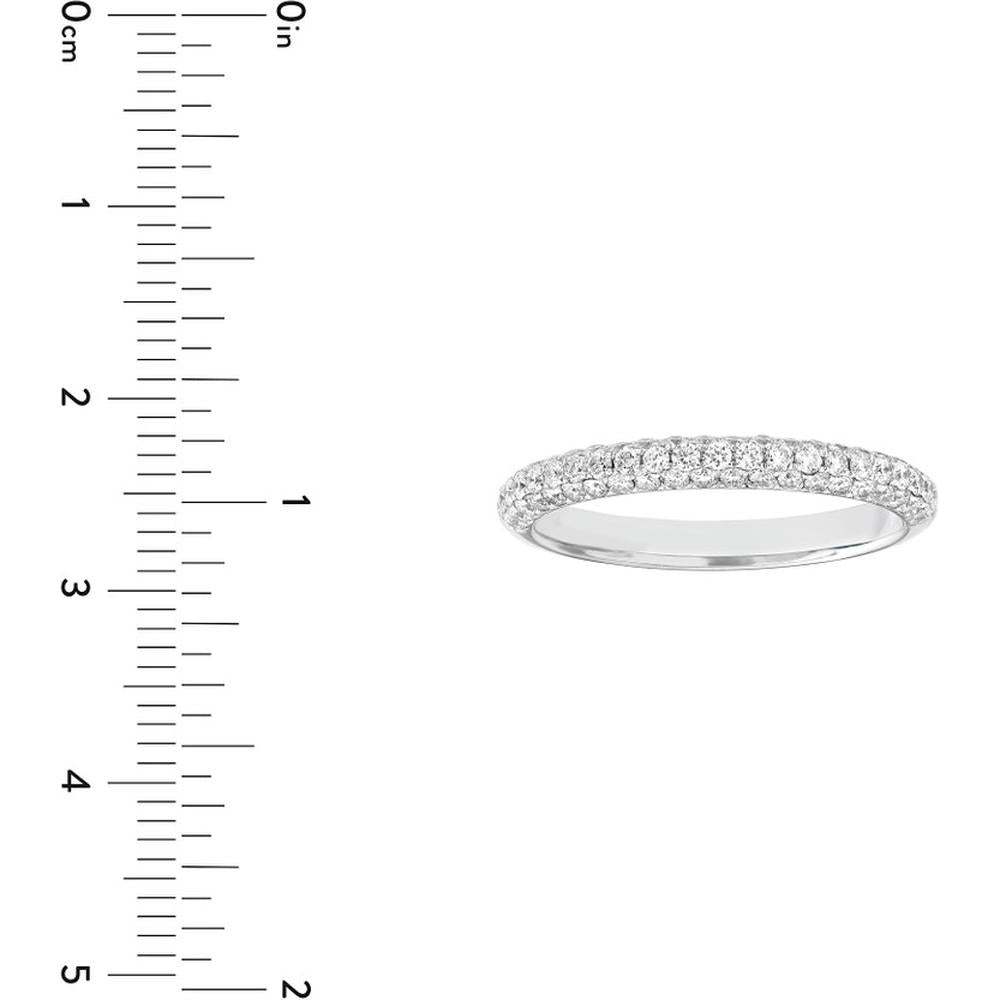 Olas d'Oro - 14K White Gold Diamond Pave Stackable Band - 5/8 Total Carat Weight