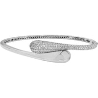 Olas d'Oro - 14K White Gold Diamond Pave Teardrop Bangle - 2.18 Carat Total Diamond Weight