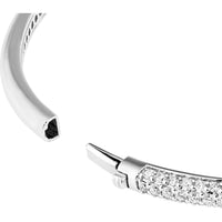 Olas d'Oro - 14K White Gold Diamond Pave Teardrop Bangle - 2.18 Carat Total Diamond Weight