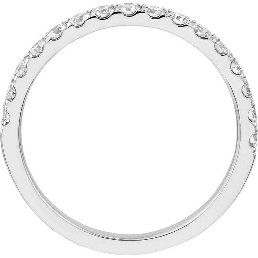 Olas d'Oro - 14K White Gold Diamond Stackable Band - 1/2 Carat Total Diamond Weight - Size 9.75