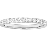 Olas d'Oro - 14K White Gold Diamond Stackable Band with 1/2 Total Carat Weight Diamonds - Size 9