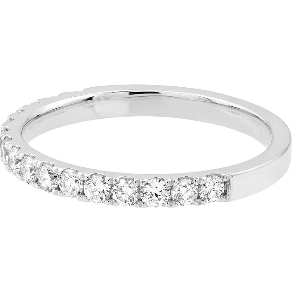 Olas d'Oro - 14K White Gold Diamond Stackable Band with 1/2 Total Carat Weight Diamonds - Size 9