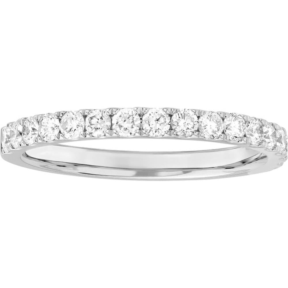 Olas d'Oro - 14K White Gold Diamond Stackable Band with 1/2 Total Carat Weight - Size 5.5