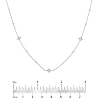 Olas d'Oro - 14K White Gold Diamond Star Bezel Adjustable Necklace - 0.27 Carat Total Diamond Weight