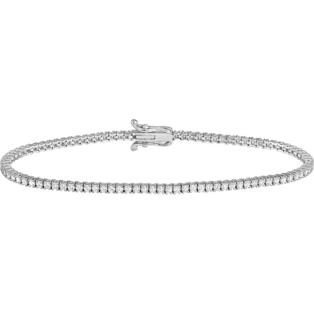 Olas d'Oro - 14K White Gold Diamond Tennis Bracelet - 1.95 Carat Total Diamond Weight