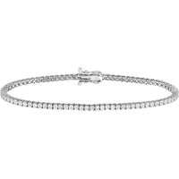 Olas d'Oro - 14K White Gold Diamond Tennis Bracelet with Box Clasp - 2.46 Carat Total Diamond Weight