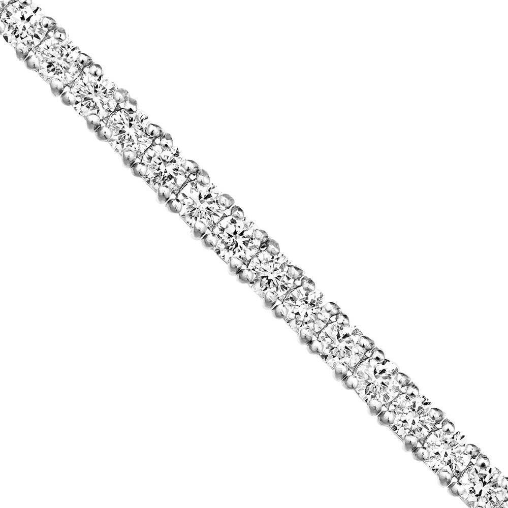 Olas d'Oro - 14K White Gold Diamond Tennis Bracelet with Box Clasp - 2.46 Carat Total Diamond Weight